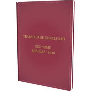 Capa dura vinho de TCC com gravação dourada (ilustração 3D)